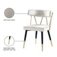 thumbnail image 4 of Meridian Furniture Rheingold Velvet Dining Chair, Cream (Set of 2), 4 of 7