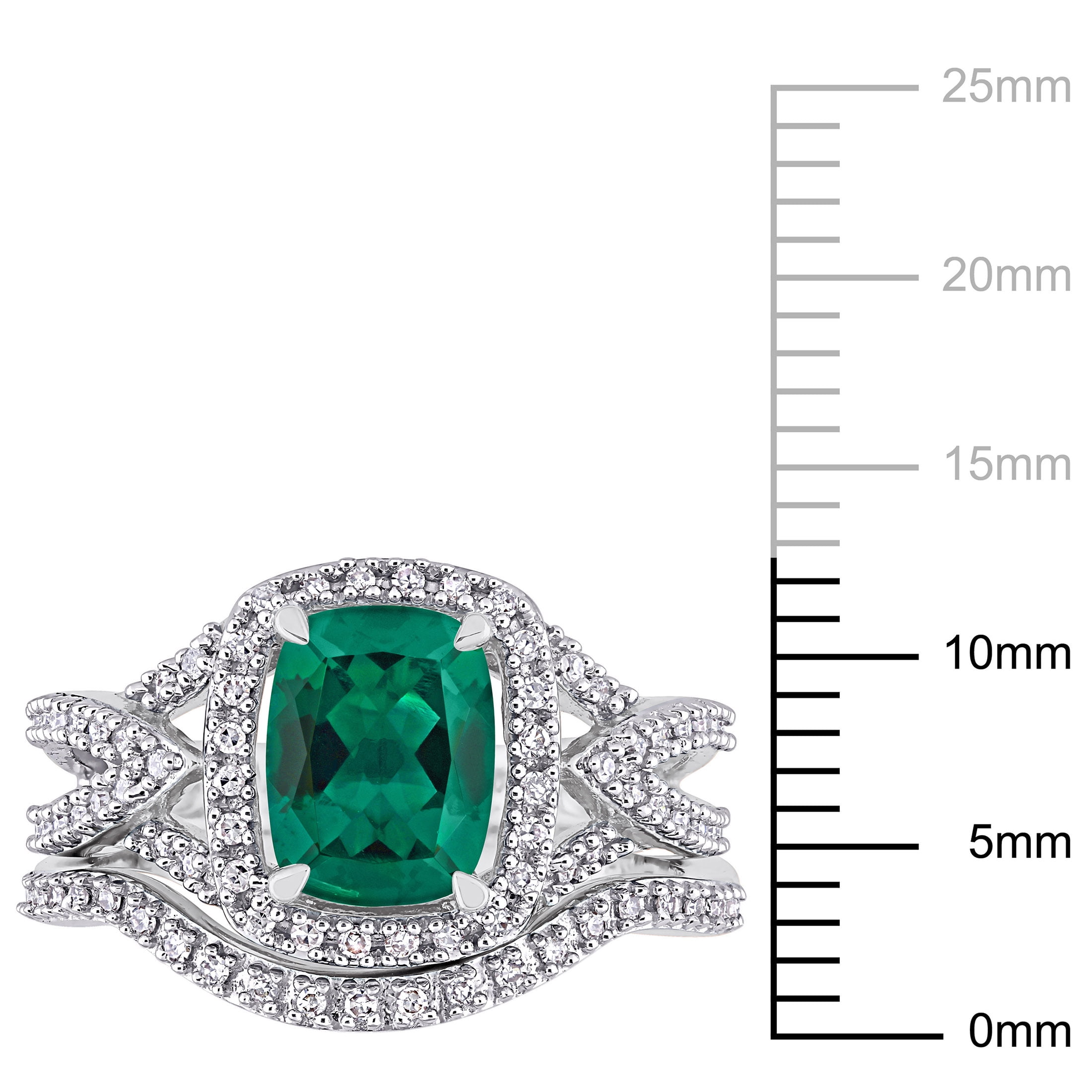 Everly Women's Created Emerald 10k White Gold Bridal Set