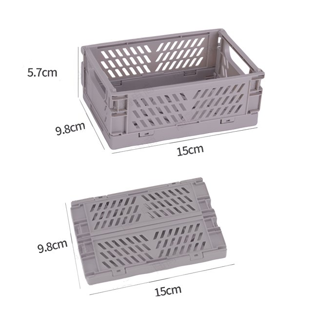Cesta de almacenamiento de plástico plegable creativa, cesta multifuncional para aperitivos de escritorio, caja de almacenamiento para la cocina, el refrigerador y la sala de estar