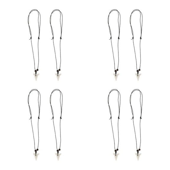 Masteelf 8 pcs  Simulation Necklace Novelty Tooth Necklace Unisex Fashion Neck Pendant Sharks Tooth Charm Pendant Decorative Necklace