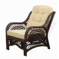 thumbnail image 3 of Malibu Lounge Armchair ECO Natural Rattan Wicker Handmade Design with Cream Cushion, Dark Brown, 3 of 5