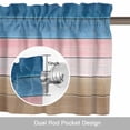 thumbnail image 6 of Pink Blue Brown Kitchen Curtain Valances for Windows Farmhouse Short Curtains, Farmhouse Gradient Wooden Plank Art Rod Pocket Valance Curtain for Bedroom Cafe Living Room, 6 of 8