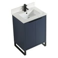 thumbnail image 2 of Fine Fixtures Opulence Collection 24 in. W x 18 in. D x 33 in. H Bathroom Vanity in Navy Blue with White Carrara Sintered Stone Sink - Black hardware, 2 of 6