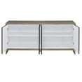 thumbnail image 4 of ACME Payo Wood/Metal Console Cabinet in Black Marble Paint/Oak & Champagne, 4 of 10