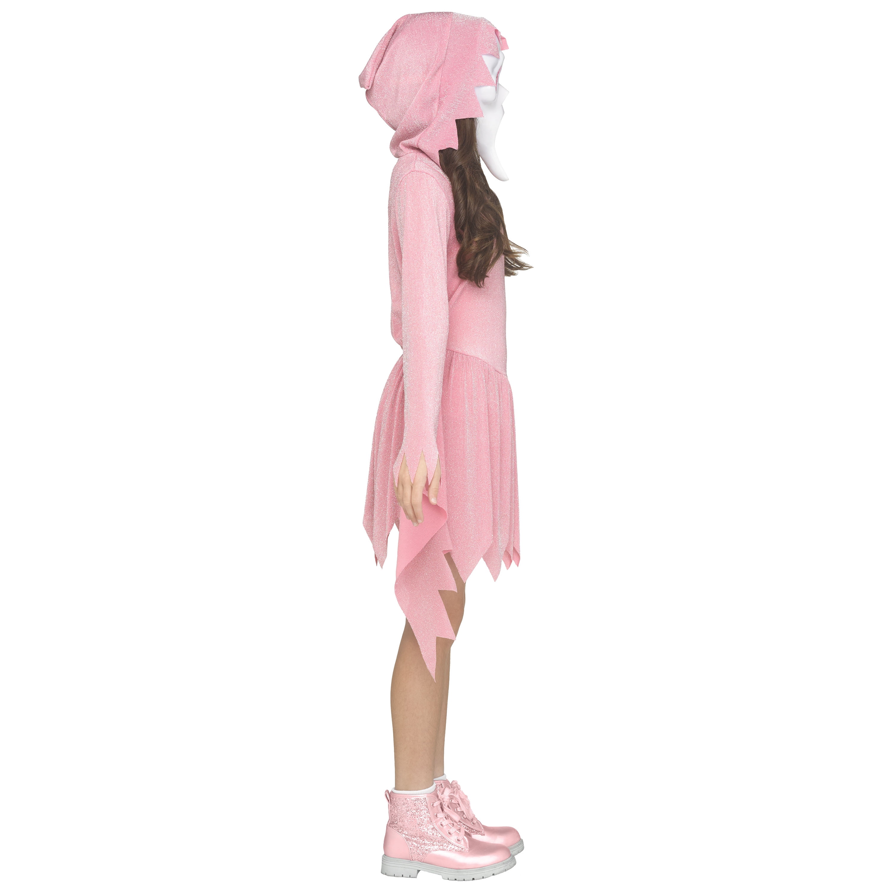 Scream Pink Glitter Ghost Face Halloween Costume for Children, 2-Piece, Girls' Size L (10/12), by Fun World