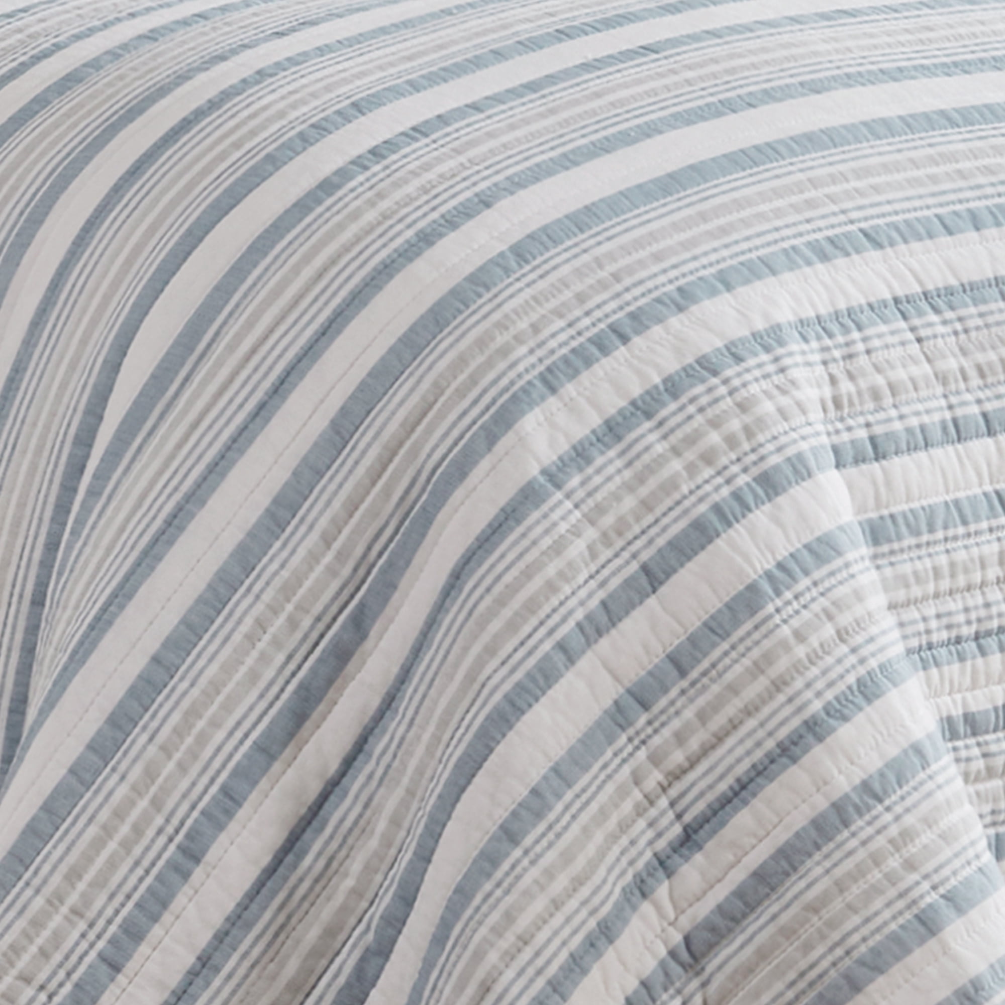 Levtex Home - Coral Landing Quilt Set - King Quilt and Two King Shams - Coastal - Navy Blue Grey White - Quilt (106x92in.) and Shams (20x36in.) - Reversible - Cotton