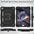 thumbnail image 5 of Case for iPad 9th/8th/7th Generation 10.2 Inch (2021/2020/2019),Full-Body Drop Protection 9th Generation iPad Case with Rotating Stand Screen Protector Pencil Holder Holde,Black, 5 of 7