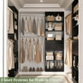 thumbnail image 6 of Besiost Closet System, 4-8 FT Closet Organizer Systems with 2 Wooden Drawers and 5 Hanging Rods, Can Fit 60 to 96 inch Walk-in Closet System, Black, 6 of 14