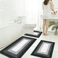 thumbnail image 1 of shyuyusa Imitation Wool Velvet Gradient Frame Bathroom Rug Set 3 Piece 47.2" White Latex Non Slip Base Supply, 1 of 8