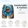 thumbnail image 5 of Lsque Mens Swim Trunks Colorful Underwater Shark Pattern - Bathing Suit Compression Liner - Beach Swim Shorts Swimwear - (S-3XL) - Stretch Quick Dry -Small, 5 of 9