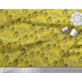 thumbnail image 3 of Soimoi Yellow Cotton Jersey Fabric Filigree Damask Print Fabric by Yard 58 Inch Wide, 3 of 3