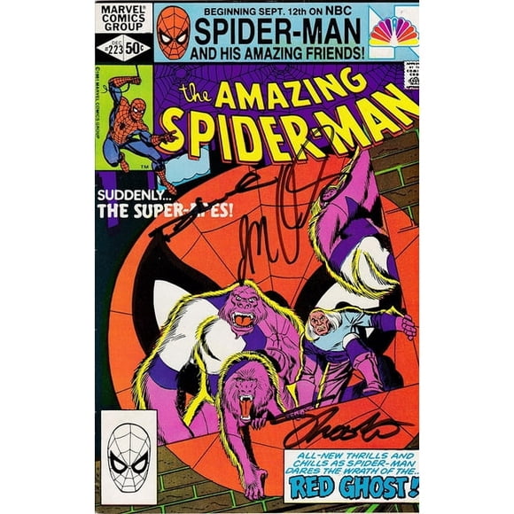 Signé 3x Amazing Spider-Man #223 VF Jim Shooter Denny O'Neil JM DeMatteis