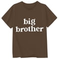 thumbnail image 2 of FASHOFT Baby Girl Shirts Big Brother Theme Letter Printed Round Neck Short Sleeve Soft Fabric Family Matching Casual Daily Outdoor Kids Leisure Wear Baby Girl Fashion Tops Brown 1-2 Years, 2 of 3