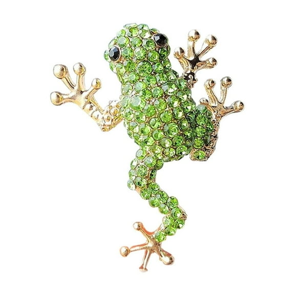 YIEMEEN Trendy Rhinestones Frogs Pin For Casual Formal Outfits Sparkling Crystal Shaped Brooch Women Jewelry Accessories