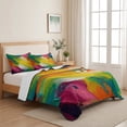 thumbnail image 5 of Queen Quilt Set 90''x96'', Colorful Pigment Lightweight Summer Bedspread Coverlet Set with 2 Pillow Shams, Abstract Color Block Oil Painting Breathable All Season Quilt Bedding for Bedroom/Guest Room, 5 of 9