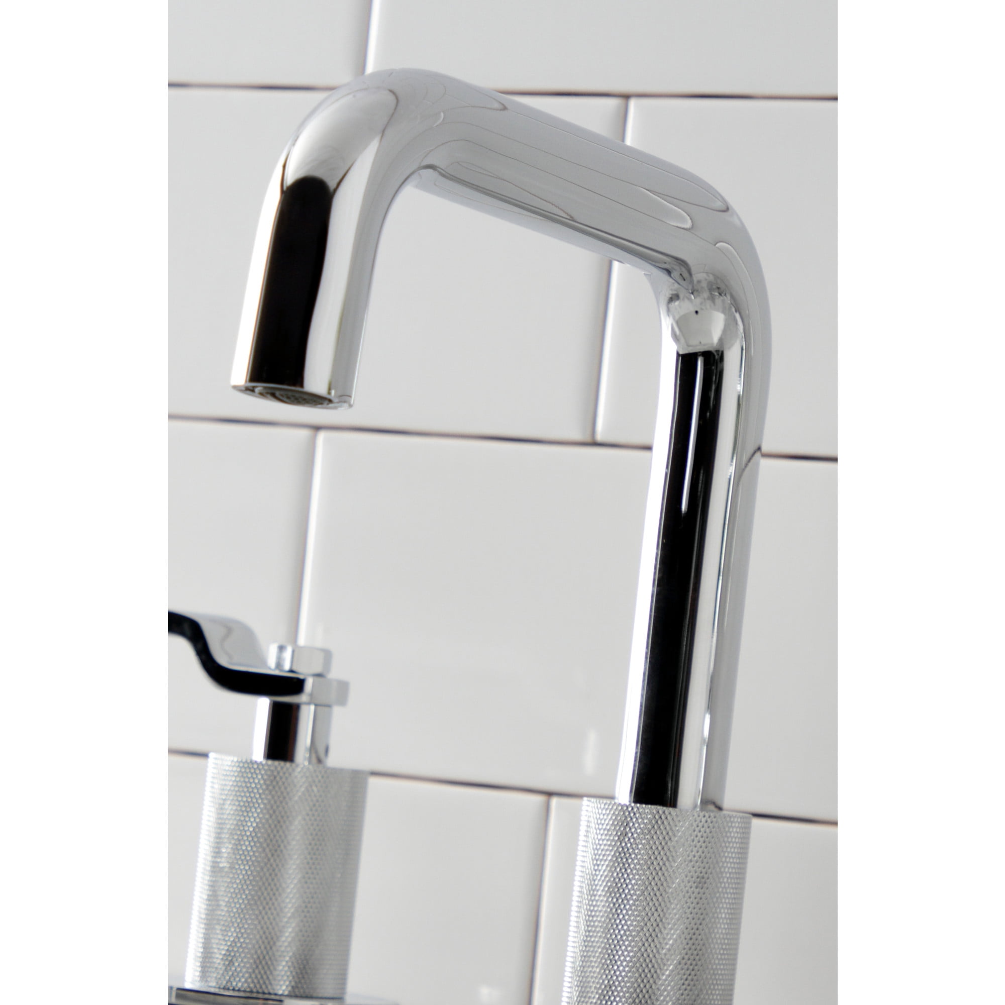 Kingston Brass KS1411KL Whitaker Widespread Bathroom Faucet with Push Pop-Up Drain, Polished Chrome