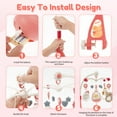 thumbnail image 4 of Keyohome Baby Crib Mobile Toys,Mobile for Crib,Hanging Mobile Arm with Music and Night Light for Baby Nursery Room,Unisex,Pink,20.87" x 22.45", 4 of 10