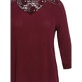 thumbnail image 3 of FashionOutfit Women's Flowy 3/4 Sleeve Bohemian Lace Top, 3 of 3