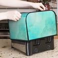 thumbnail image 7 of Gaeub Cyan Mint Marble Print 4 Slice Toaster Cover,Bread Machine Cover,Dustproof Fingerprint Protectors and Greasy Protection Anti-sputtering, 7 of 7