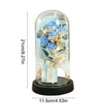 thumbnail image 3 of Preserved Rose Lamp, 7 Rose Bouquet with Gypsophila in Glass Dome, LED Light Base for Romantic Gift, 3 of 6