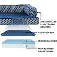 thumbnail image 3 of FurHaven Pet Products Plush & Decor Comfy Couch Cooling Gel Top Short Sided Sofa Pet Bed for Dogs & Cats - Diamond Blue, Jumbo, 3 of 13