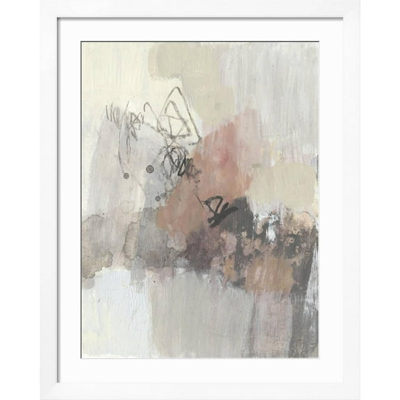 Art.com Neutral Pink II Art Print by Jennifer Goldberger, White Frame Wall Art, 32" x 40"