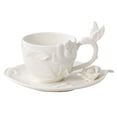 thumbnail image 1 of Taza de café de cerámica con diseño de flor 3D, estilo Retro europeo, taza de té con platillo, 1 of 6