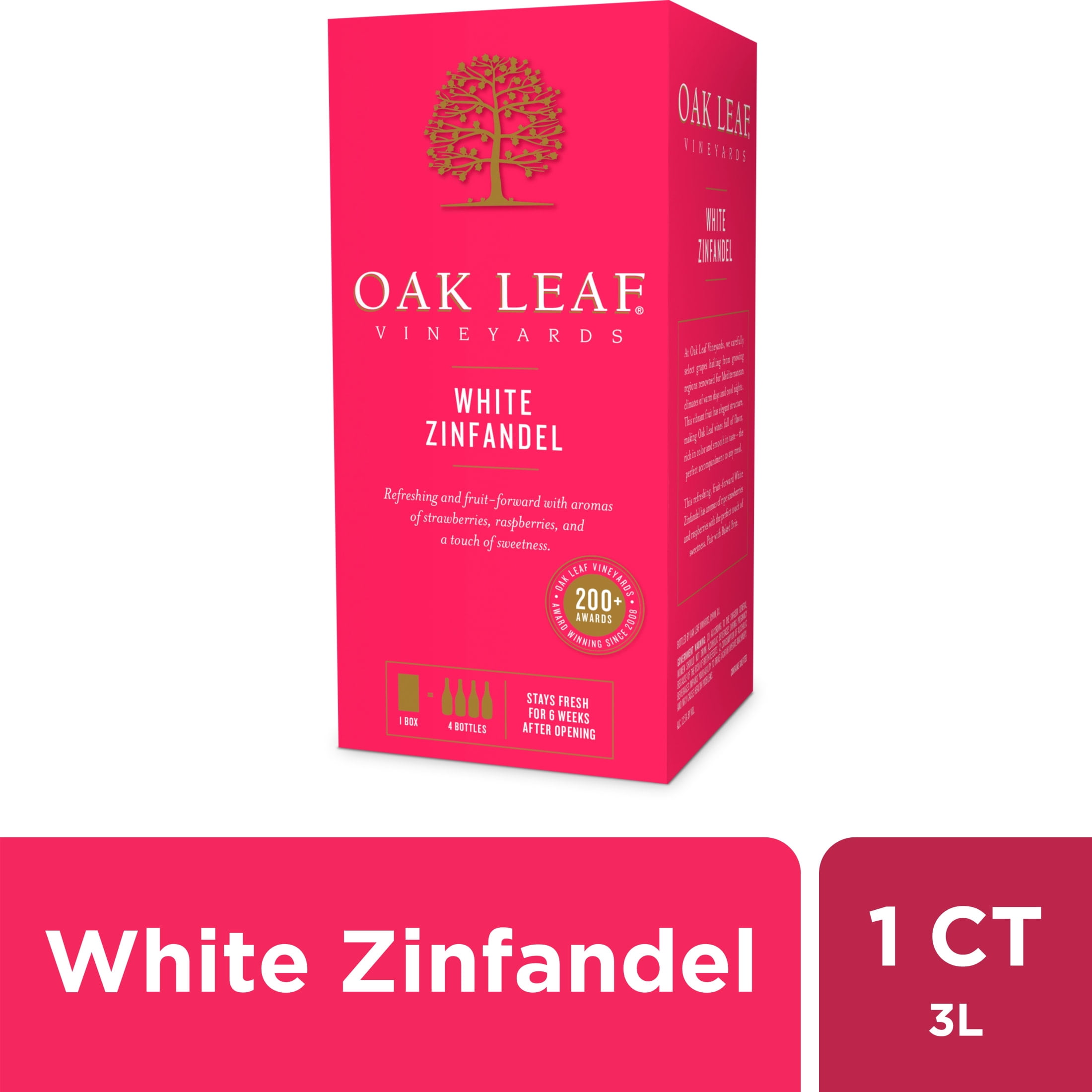 Oak Leaf Vineyards White Zinfandel Pink Wine 3L Bag in Box 10.5
