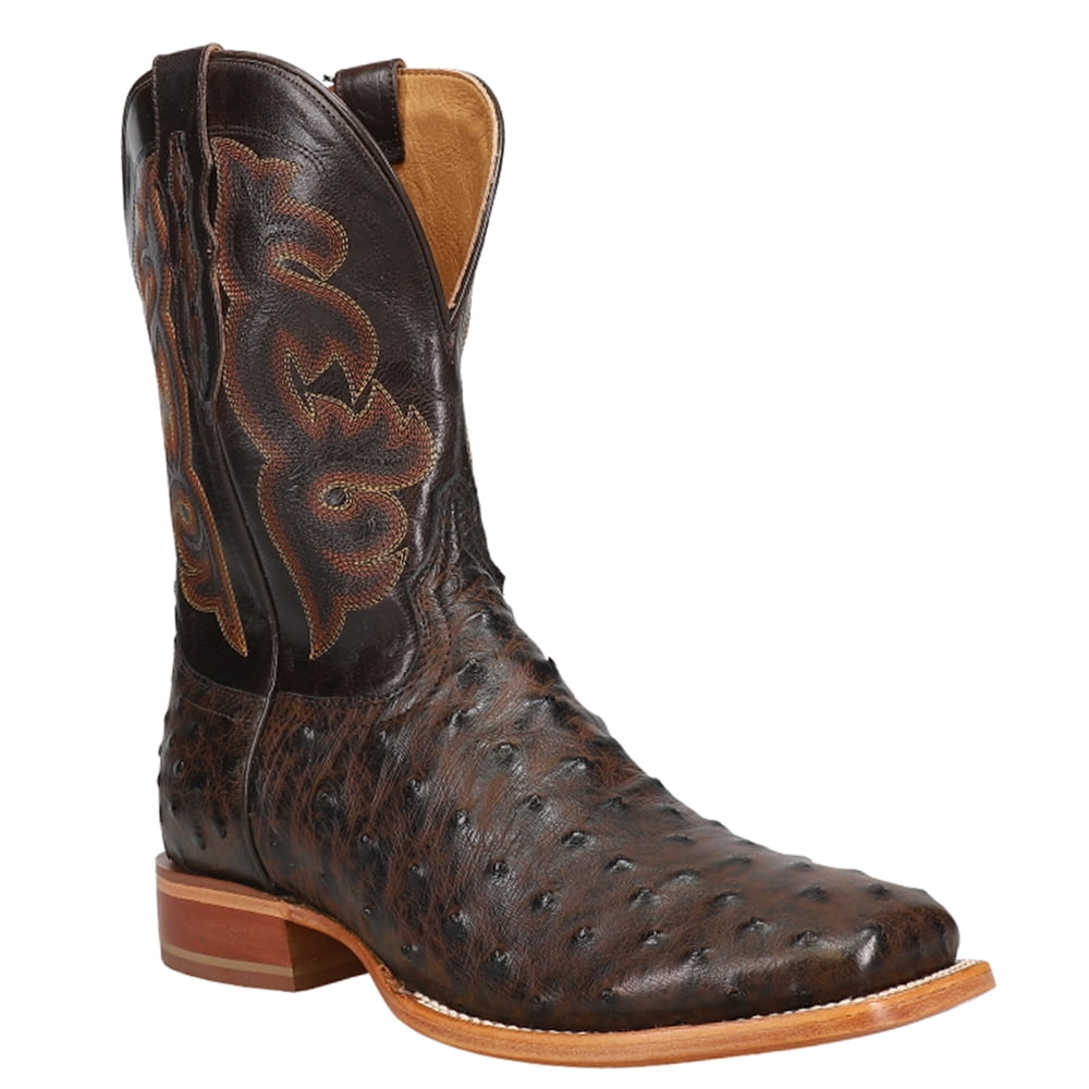 Tony Lama Brown 12082635 Ostrich Quill Beau Leather Square Toe Western Boots 12 Tony Lama Ostrich Square Toe Boots | eBay main image 2