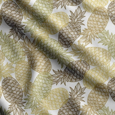 

Soimoi Watercolor Fruit Print Cotton Cambric Quilting Fabric Sold by The Yard 42 Inch Wide Medium Weight Cotton Fabric SewingSupplies Olive Green