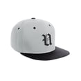thumbnail image 2 of Daxton Classic Snapback Hat Old English Font Alphabet A to Z Flat Bill Visor Cap, White Black Hat, Black U, 2 of 3