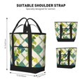 thumbnail image 2 of Large Capacity Insulated Tote Bag16.1×13.4×7.5in Thermal Insulation And Easy To Clean Strong Bearing Capacity Can Be Reused Lime Houndstooth Hand-Drawn Sketch_2, 2 of 8
