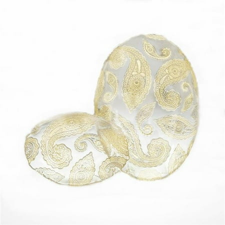 

Red Pomegranate 6503-1 Paisley 12 in. Clear Gold Oval Bowl