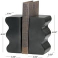 thumbnail image 3 of DecMode 4" Wave Inspired Dark Gray Aluminum Bookends (Set of 2), 3 of 8