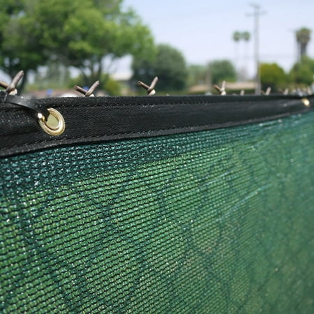 Clevr Fence Mesh Fabric Windscreen Privacy Shade, Green, 6' x (Best Bamboo For Privacy Screen)