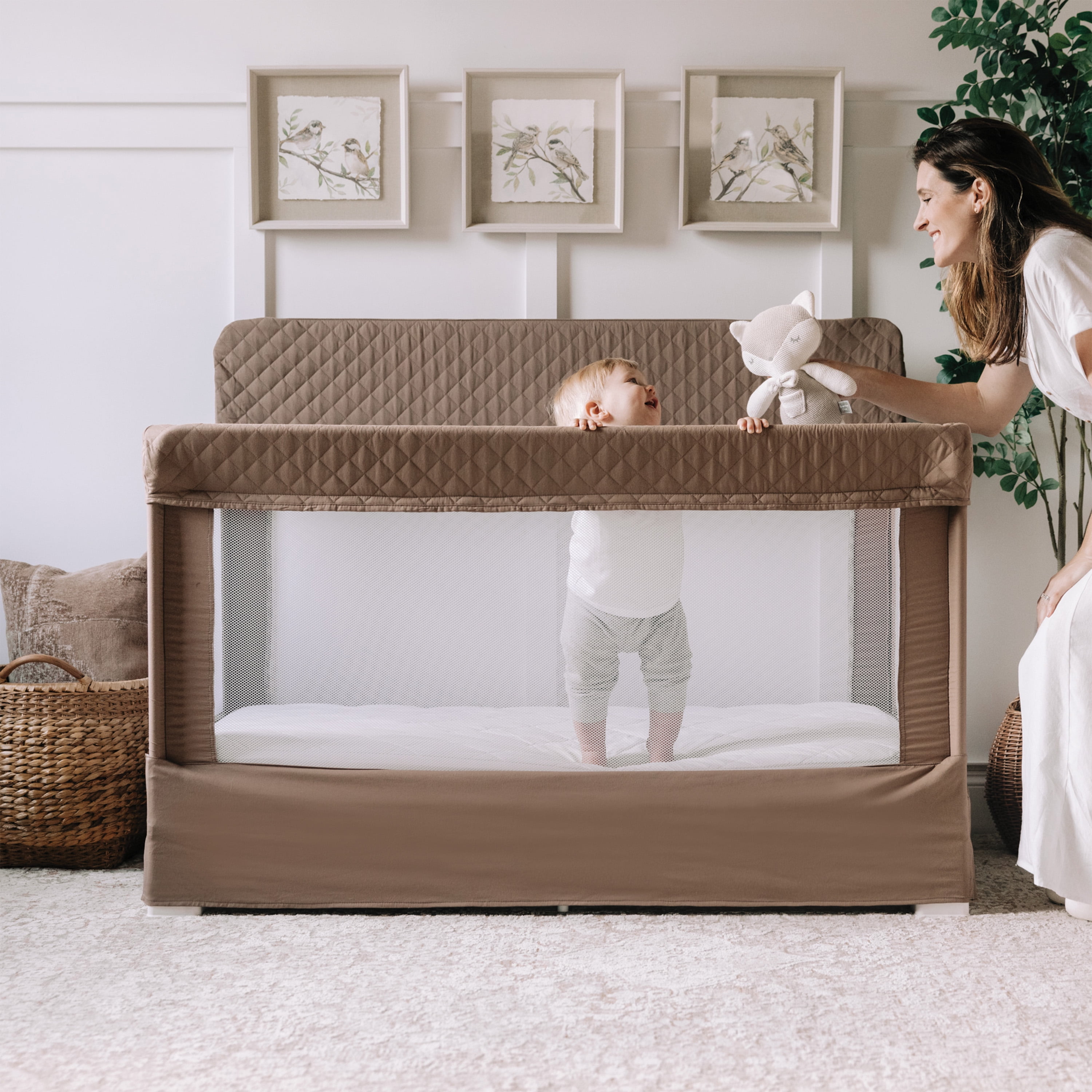 Baby Delight Lunaire Full Size Mesh Infant Crib & Playard, Organic Mocha
