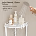 thumbnail image 5 of Corner Shower Caddy, 4-Tier Rustproof Stainless Steel Floor-Standing Organizer with Adjustable Feet, Soap Holder, and 2 Hooks, White, 5 of 18