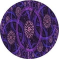 thumbnail image 1 of Ahgly Company Indoor Round Patterned Midnight Blue Area Rugs, 7' Round, 1 of 6