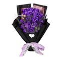 thumbnail image 2 of Roses Bouquet Artificial Flower - Preserved Purple Rose Flowers for Her - Unique Small Bouquet Gifts Valentine's Day, Mother's Day, Thanksgiving, Birthday, Anniversary Celebration(Purple,15x7.9"), 2 of 8