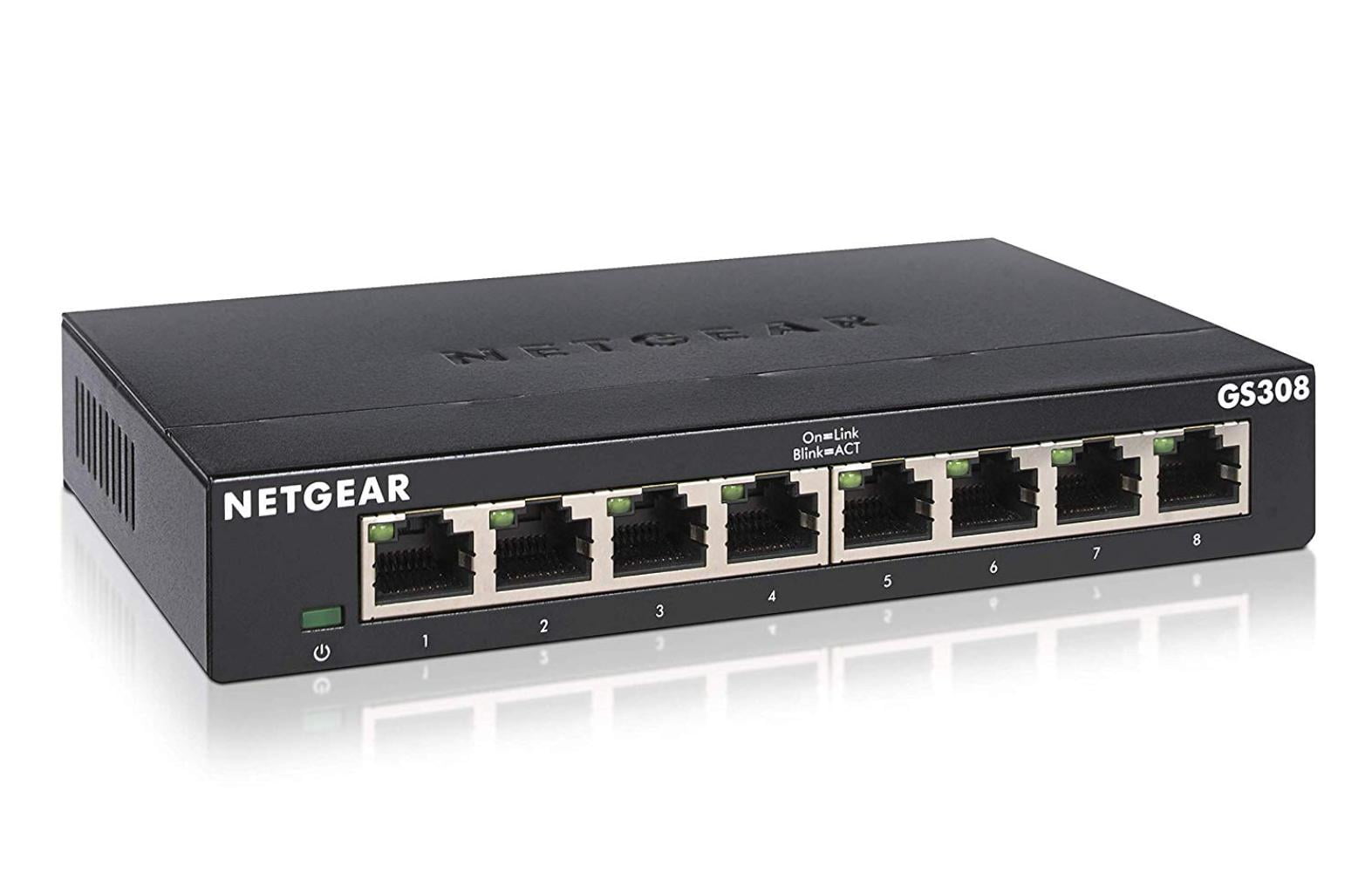 Desktop NETGEAR 8-Port Gigabit Ethernet Unmanaged Switch Internet Splitter, 