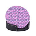 thumbnail image 4 of LNWH Coasters, Pink Geometric Polka Dots Leather Round Coasters Set of 6 for Kitchen Dining Room Living Room Bar - Tabletop Waterproof and Anti-scald, 4 of 8