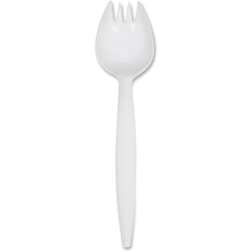 Genuine Joe Medium-Weight Spork 1 Piece(s) - 1000/Carton - 1 x Spork - Disposable - White