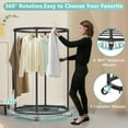 Nefoso Clothing Garment Rack,Round Clothes Rack with 4 Universal Wheels