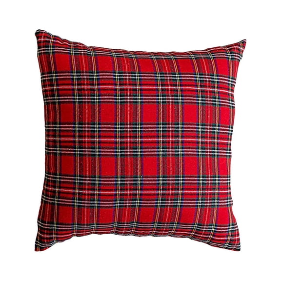 Plaid Throw Pillow Cover, Vintage Buffalo Check Gingham Decorative Cushion Case for Farmhouse Sofa Couch Bed, 18x18 Inch Square Soft Fabric Pillow Shell for Home Holiday Decor