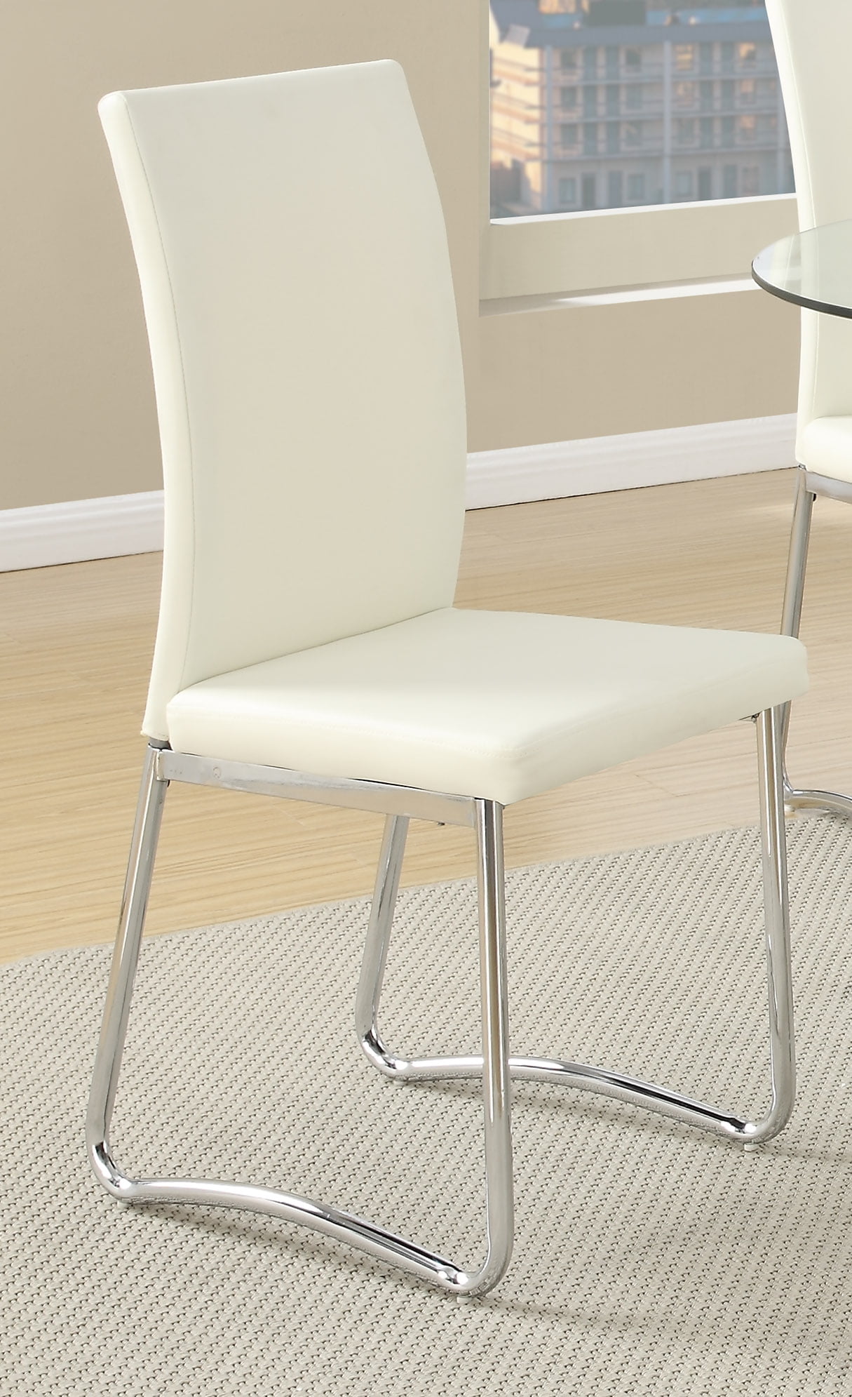 Poundex 4 Piece PU Contemporary Dining Chair-White - Walmart.com - Walmart.com