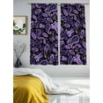 thumbnail image 2 of Boho Purple Floral Sheer Curtains for Living Room Bedroom Farmhouse Botanical Vintage Paisley Flower Sheer Curtains 63 Inch Long 2 Panels Set Light Filtering Curtain Window Treatments Drapes, 2 of 6