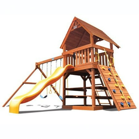 Superior Play Systems Original Fort with Wood Roof Swing Set
