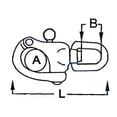 thumbnail image 2 of MarineNow Stainless Steel 316 Swivel Eye Bail Snap Shackle Marine Grade, 2-3/4, 3-1/2 and 5" 2-3/4" (70mm), 01-Pack, 2 of 2