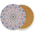thumbnail image 2 of Coolnut Floral Mandala Coasters for Drinks Set of 4, Absorbent Ceramic Drink Coaster with Cork Base for Wooden Coffee Table, Cool Housewarming Gift for Home Decor Gifts, 2 of 6
