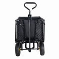 thumbnail image 3 of 4-in-1 Oversized Steel Dump Garden Cart , 880lbs Pullable Mesh Metal Garden Cart, Utility Cart with Removable Liner & Side Panels & Mesh Tray for Outdoor Lawn, Patio and Landscaping, Black, 3 of 10